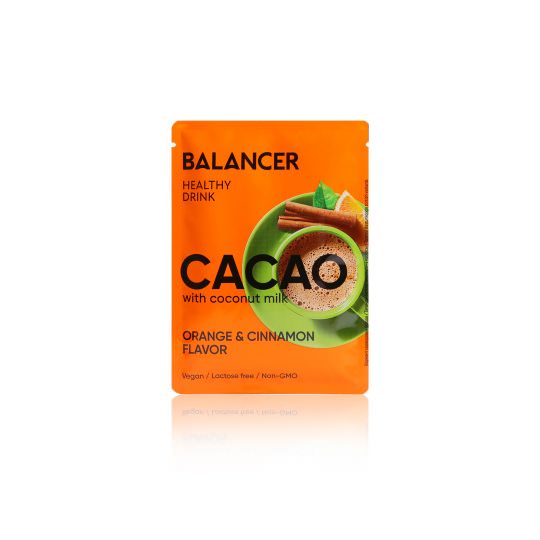 Какао Balancer на кокосовом молоке со вкусом «Апельсин и корица», 5 шт.